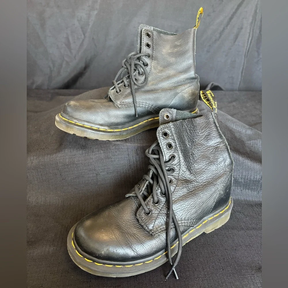 Dr. Martens Black Combat Boots - Picture 2 of 6